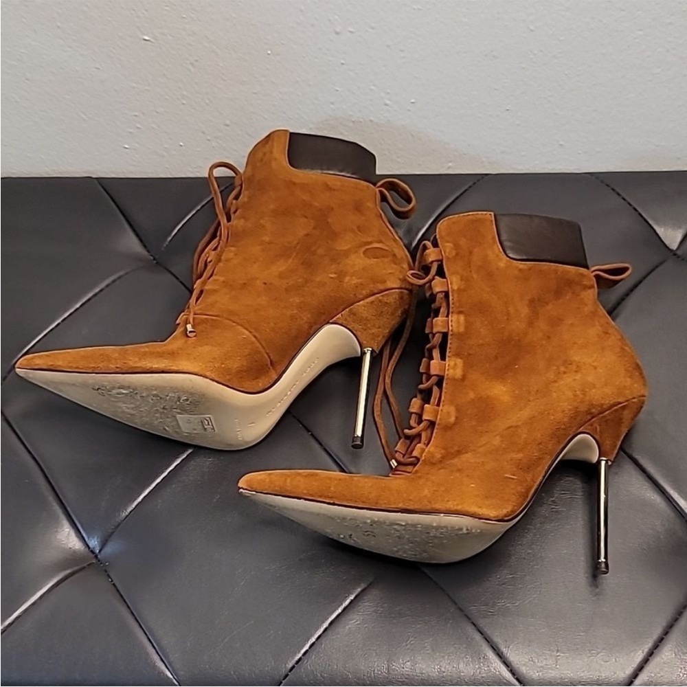 Good American  Scandal Lace Up High Heel Booties - Picture 4 of 10